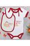 BK Kids "Sleeping Girl" Design Red Baby Bodysuit and Bib Gift Set-1, 9–12 Months, 87624d24