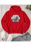 Women's Oversized Hooded Sweatshirt with Floral Bicycle Print - Drapey, Flowy Fit