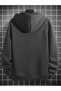 Cardigan - Black Printed Winter Oversized Hooded Zippered Pocketed Cardigan Unisex Clothing - 2