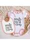 BK Kids "I'm Pretty" Design Pink Baby Bodysuit and Bib Gift Set-1 - 2