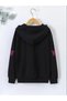 Cardigan - Black Printed Winter Oversized Hooded Zippered Pocketed Cardigan Unisex Clothing - 2