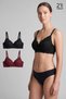 Women's Shaping / Sculpting Lace Bra, Burgundy-Black