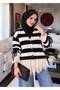 Long, Lace-Trimmed, Striped, Soft Women's Cardigan - 6