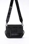 Front Zippered Shoulder Bag in Black