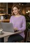 Women's Crew Neck Glittery Brioche Knit Sweater - 4