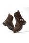 (Park Moda) Lace-Up & Zip-Up Casual Women's Boots, COFFEE - 3