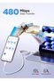 GAC03 USB-C Cable 18W 2.4A Fast Charging, High-Speed Data Transfer,USB-A to USB C charging cable for iPhone 15, Samsung Galaxy S23, Google Pixel, iPad, MacBook, Nintendo Switch - 1m, White - 6