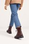 Women's Winter thick sole dark brown patent leather casual boots TR01MK03D - 5
