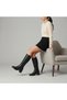 (Park Moda) Women's Boots with Thick Heels—BLACK - 2