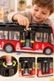 Red City Bus with Lights, Sound, and Opening Doors—28 CM, 1:16 Scale Fun Toy Bus - 4