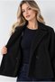 Women's Trendy Double-Breasted Short-Sleeved, Double-Buttoned, Lined Melton Coat - 2