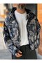Blue Patterned Hooded Raincoat KNT-4652 - 5