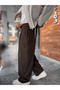 Coffee-Colored Pleated Baggy Pants KNT-4600 - 6