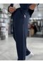 Navy Blue Baggy Pants with Brushed Inside Pattern WE-5097 - 5