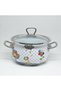 18 CM, 2-LITER CLOUD-ENAMELED POT WITH STEEL HANDLES—MILK AND YOGURT POT - 2