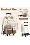 Rolling School Backpack for Boys Girls Khaki Trolley Bag - 2