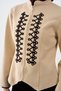 Women's Jacket with Embroidery and Lace Details, Cream - 5