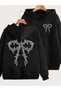 Printed Zipper Hooded Cardigan Unisex Oversize Black Hoodie Streetwear Men Women