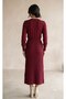 Round-Neck Braided Short Poncho Cardigan, Long-Sleeve Midi Dress with Elastic Waistband and Pleats, Knit Two-Piece Set - 5