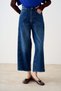 Women's Curved-Leg, Wide-Leg, Barrel-Cut Jeans, Blue - 4