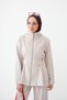 Women's Zipper-Front Hooded Sweatsuit Set in Stone - 2
