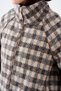Women's Plaid-Patterned Melton Coat, Anthracite - 4