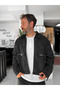 Black Washed Jacket with Zippered Pockets JJ-136 - 7