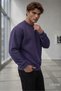 Men's Purple Hoodless Crew Neck Sweatshirt