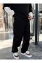 Black Textured Gabardine Baggy Pants WE-2870 - 4