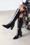 Nando Women's Wrinkled Leather Boots, Black - 2