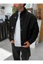 Black Gabardine Jacket with Front Hooks DF-3564 - 3