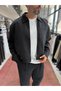 Black Tensel Jacket with Zipper TW-7015 - 5