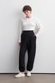 Brushed Cotton Jogger Pants, Black