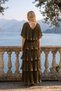 Astra V-Neck Tiered Pleated Long Chiffon Evening Dress - 2