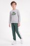 Boys' Round-Neck Sweatsuit Set with Striped Detail and Print - 2