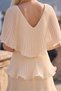 Astra V-Neck Tiered Pleated Long Chiffon Evening Dress - 5