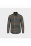 WINTER REGULAR FIT BUTTON-DOWN COLLAR SINGLE-POCKET CHECKED GREEN SHIRT 4120Y - 2
