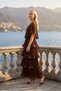 Astra V-Neck Tiered Pleated Long Chiffon Evening Dress - 2