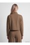LCW Vision Brown Mock Neck Ruched Women's Sweatshirt, Featuring the ALITA CITY Touch - 4