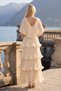 Astra V-Neck Tiered Pleated Long Chiffon Evening Dress - 3