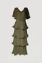 Astra V-Neck Tiered Pleated Long Chiffon Evening Dress - 7