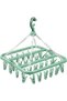 Clothes Drying Hanger with 32 Clips, Drip Foldable Hanging Rack, Multi Functional Drying Rack (Green