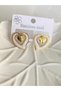 STEEL EARRINGS—HEART-SHAPED, WITH CREAM AND GOLD DETAILS - 7
