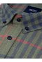 WINTER REGULAR FIT BUTTON-DOWN COLLAR SINGLE-POCKET CHECKED GREEN SHIRT 4120Y - 3