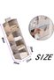 4-Tier Hanging Wardrobe Organizer with 12 Side Mesh Pockets, Grey Foldable Vertical Storage Shelf, S - 3