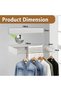 Wall Mounted Drying Rack 100 CM Retractable Clothes Drying Rack with 5 Rods, Foldable Drying Hanger - 3