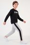 Boys' Round-Neck Sweatsuit Set with Striped Detail and Print - 2