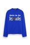 "Born To Be Iconic" Printed Long-Sleeve Oversized T-Shirt