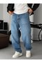Blue Washed Stitched Baggy Jeans KE-951