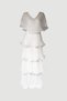 Astra V-Neck Tiered Pleated Long Chiffon Evening Dress - 7